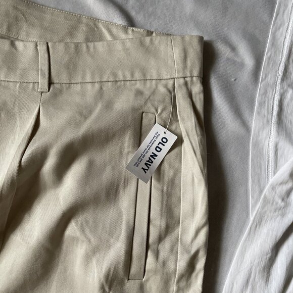 Old Navy Extra High-Rise Taylor Straight Trousers XXL Beige With Pockets Recycle - Picture 3 of 10